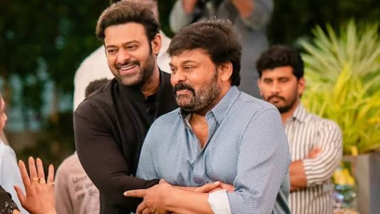 Mega Star Chiranjeevi given birthday wishes to Pan India actor Prabhas with popular dialogue Netizens surprise