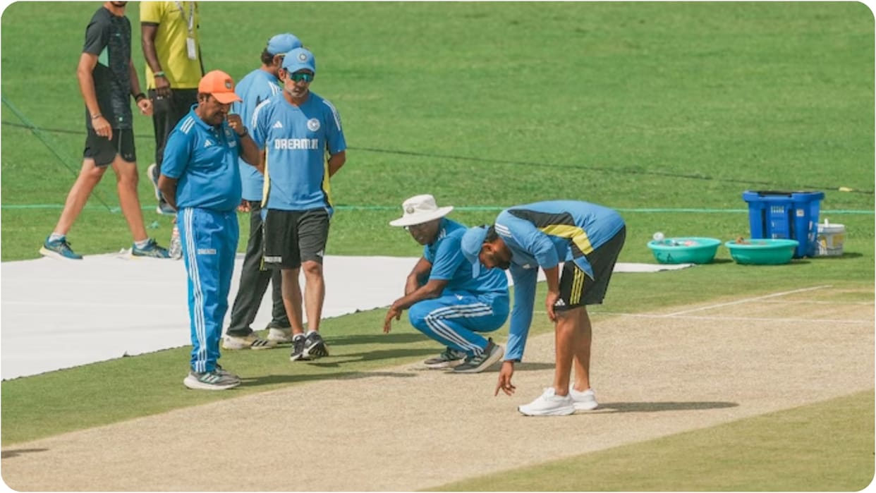 India head coach Gautam Gambhir and captain Rohit Sharma were seen inspecting the Pune pitch before match
