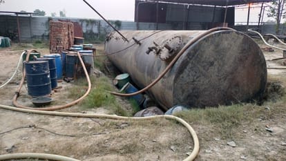Meerut: Illegal mini refinery caught, 35 thousand liters of adulterated diesel found, six arrested