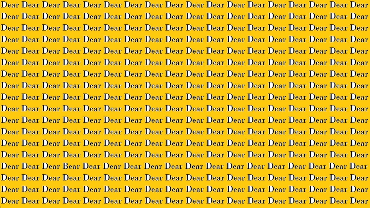 Optical illusions For Iq test Can You Spot Bear in Dear Within 11 Seconds brain teaser picture puzzle