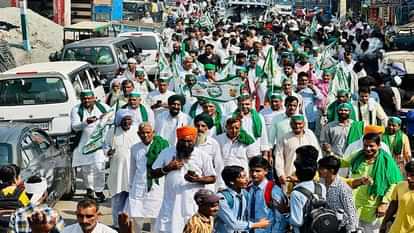 UP News: Farmers took out 18 km march, Rakesh Tikait and Naresh Tikait filled with enthusiasm