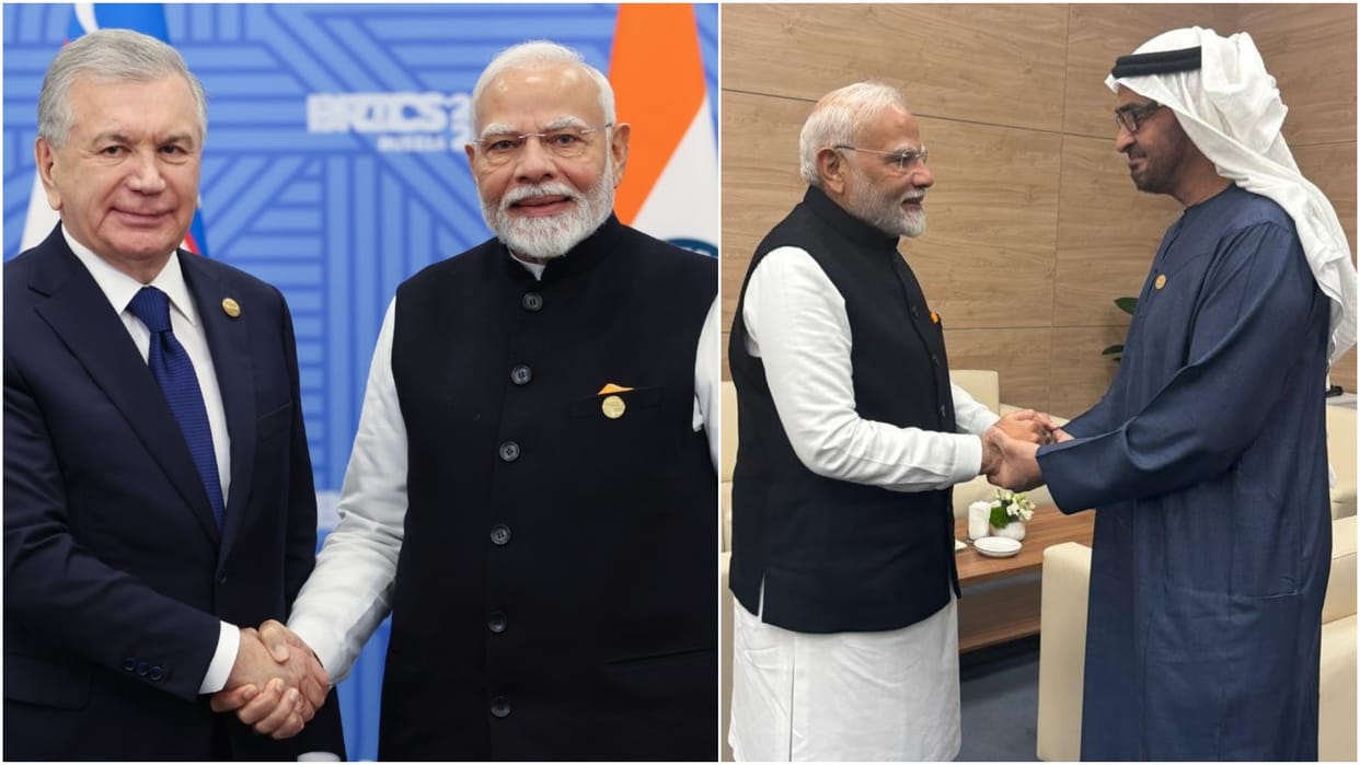 PM Modi holds bilateral talks with Uzbek, UAE presidents on BRICS sidelines