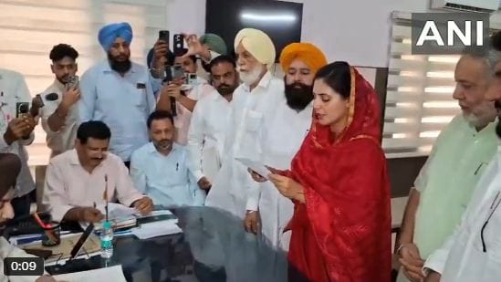 Manpreet Badal Dimpy Dhillon and Amrita warring filed nomination for Giddarbaha by election