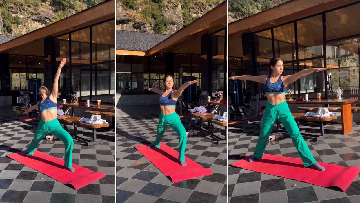 Sara Ali Khan inspires fans With Her Outdoor Yoga Session Sky Force actress Photos Goes Viral on social media
