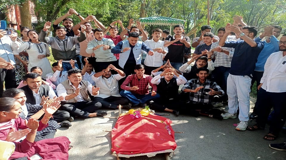 Protest is going on in BD Pandey campus since night demanding holding student union elections