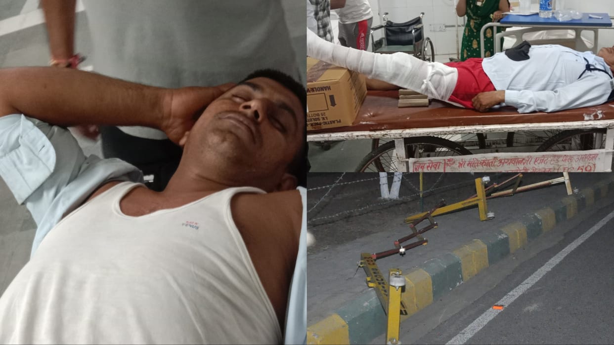 Rohtak: Guards were stopping the car at MDU gate, car rider hitting the barricade