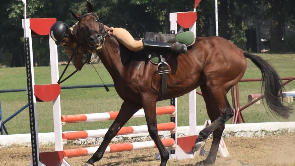 horse riding women police For the first time, women police personnel will show stunts in horse riding