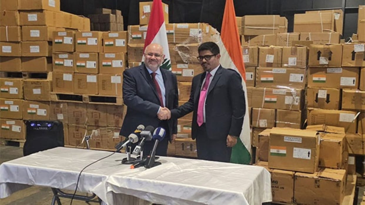 India hands over first tranche of humanitarian assistance to Lebanon news in hindi