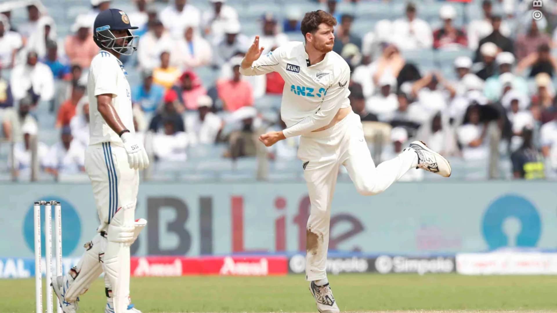 Mitchell Santner became first left arm spinner to dismiss Virat Kohli in both innings of a test match