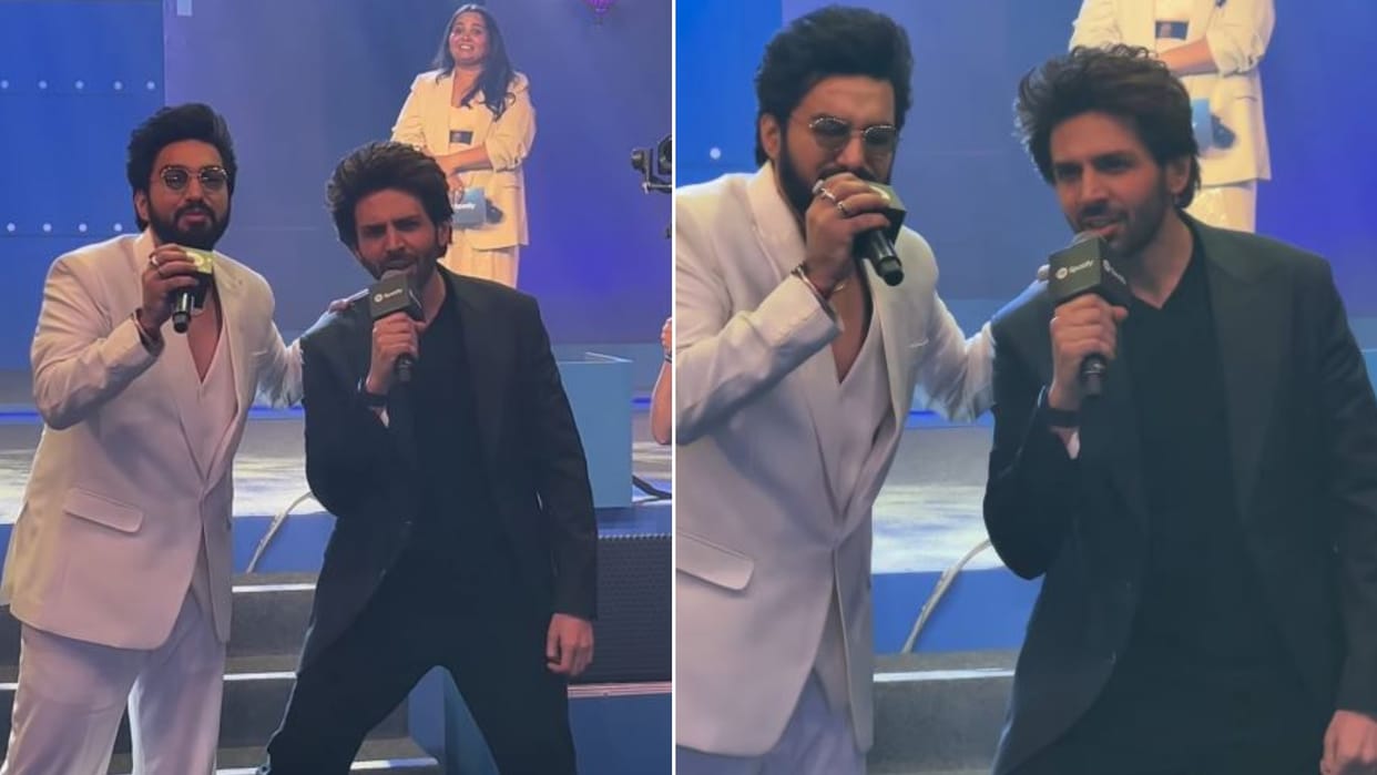 Kartik Aaryan Sings Song Beiraada From Bhool Bhulaiyaa 3 Video Viral Anees Bazmee on singham again ajay devgn
