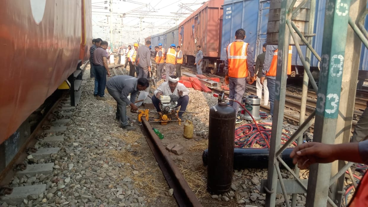 Two coaches of a goods train loaded with grains derailed, accident happened near railway station in Saharanpur