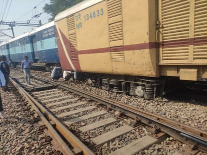 Two coaches of a goods train loaded with grains derailed, accident happened near railway station in Saharanpur