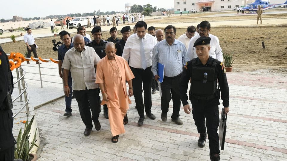 CM Yogi inspected under construction Ayush University in Gorakhpur