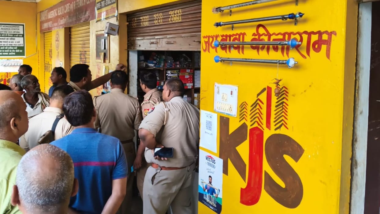 thieves cut shutter and stole goods in chanduali thefts happened some distance from police post