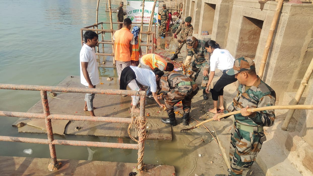 Namami Gange Ganga Vichar Manch started cleanliness drive at Panchganga Ghat