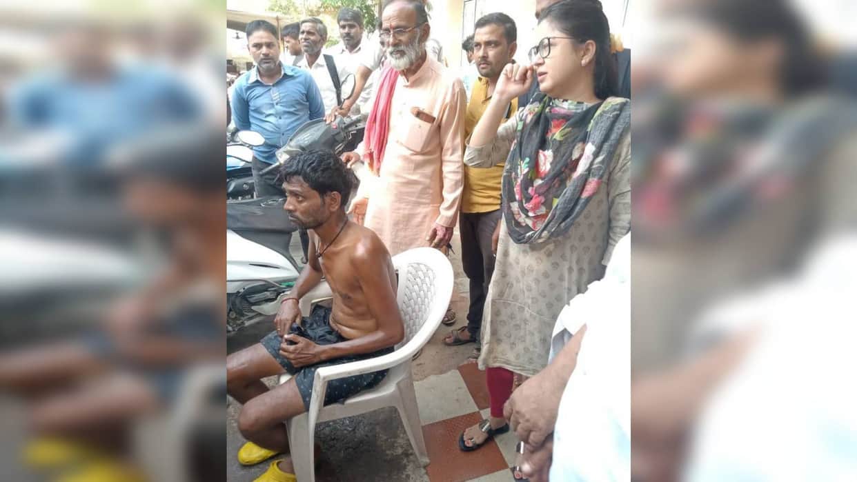 Love Affair Sidhi when boy was caught in love affair he was stripped of his shirt and pants beaten with belt
