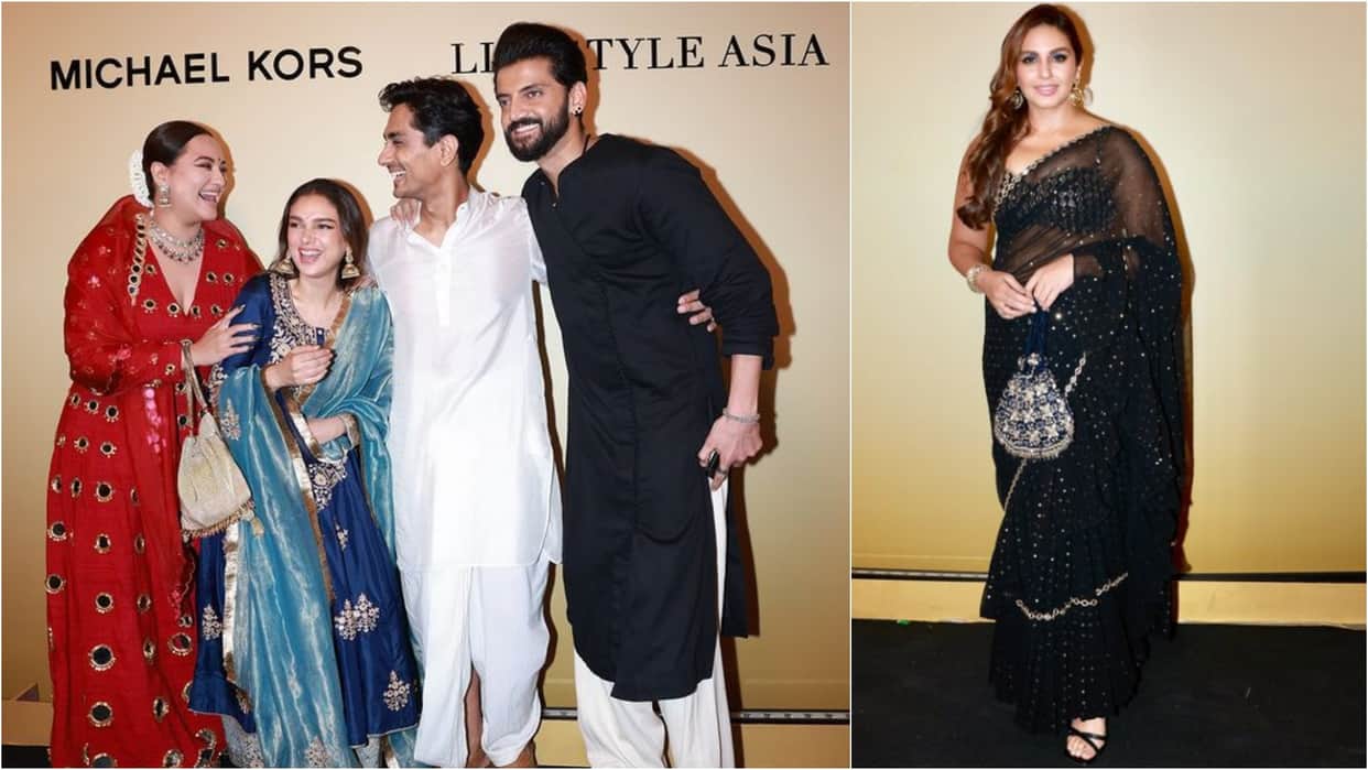 sonakshi Sinha Zaheer Iqbal Aditi Rao Hydari Siddharth huma qureshi bollywood celebs at Diwali Party