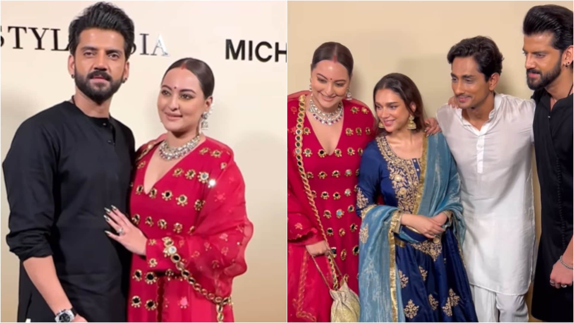 sonakshi Sinha Zaheer Iqbal Aditi Rao Hydari Siddharth huma qureshi bollywood celebs at Diwali Party