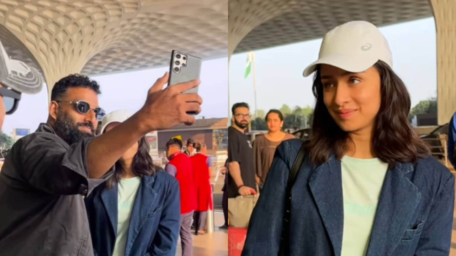 Shraddha Kapoor was recently spotted at airport where a fan resembling Aditya Roy Kapur approached her
