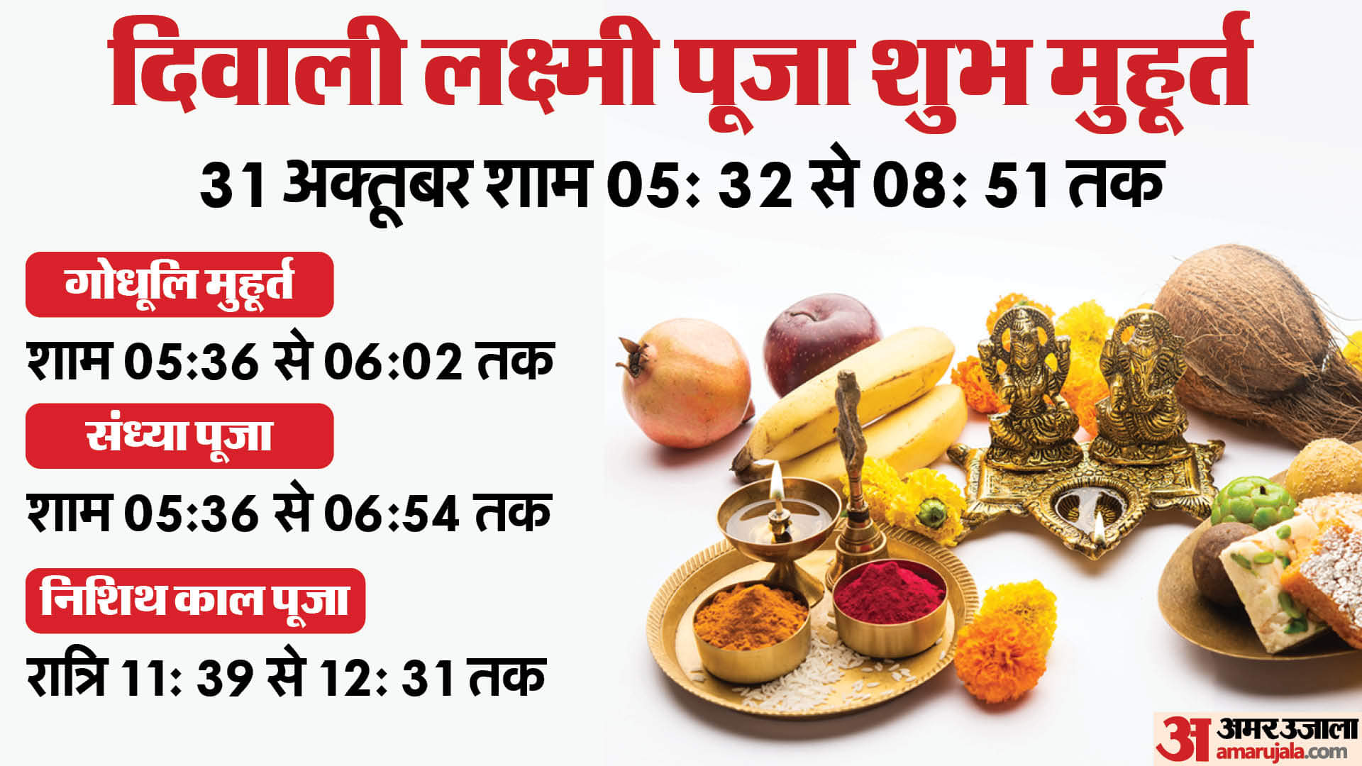 Diwali 2024 Laxmi Pujan Time Puja Vidhi Shubh Muhurat Mantra Aarti In Hindi