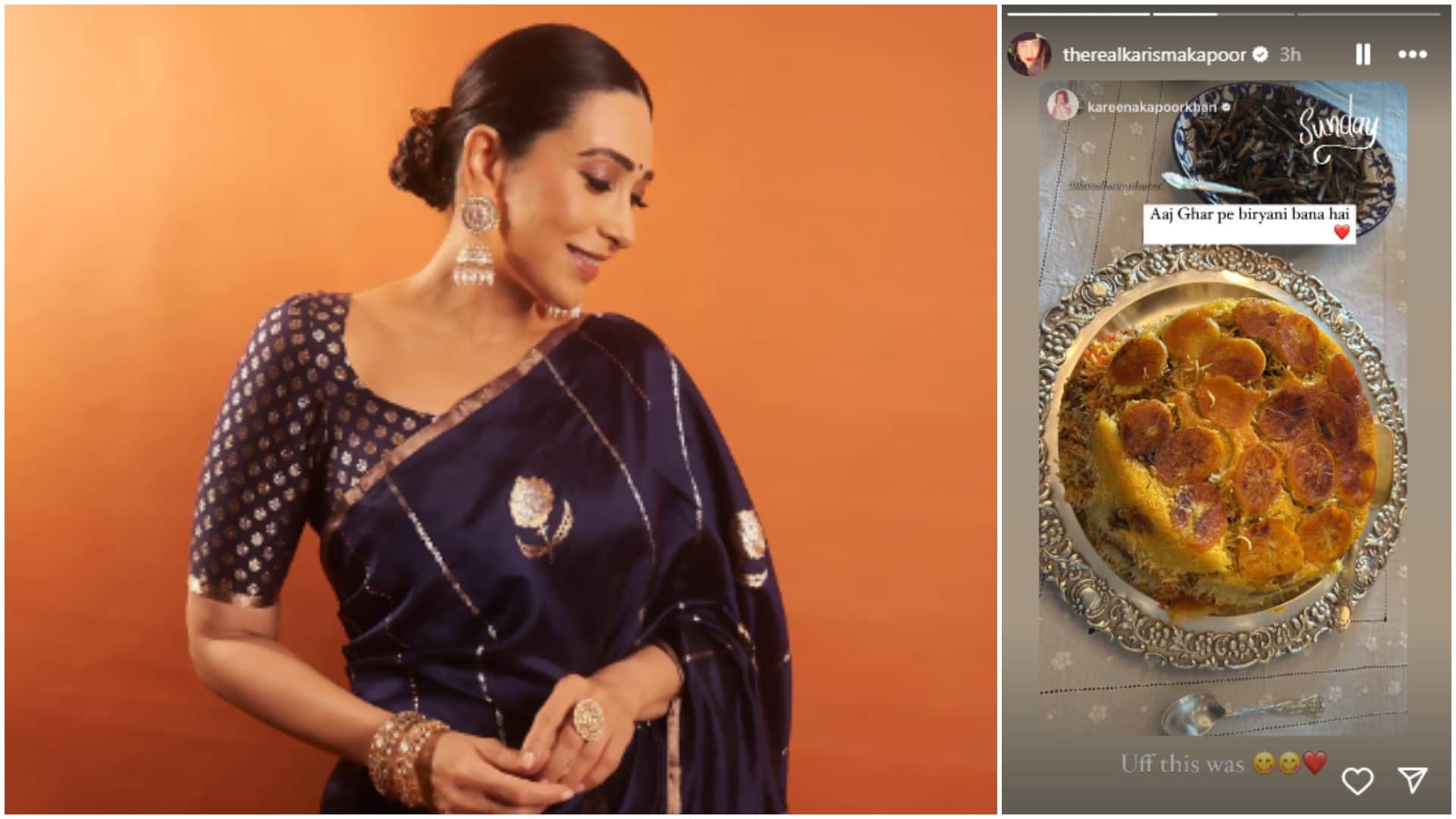 Singham Again actress Kareena Kapoor and Karisma Kapoor shared pictures of Sunday family date of Biryani