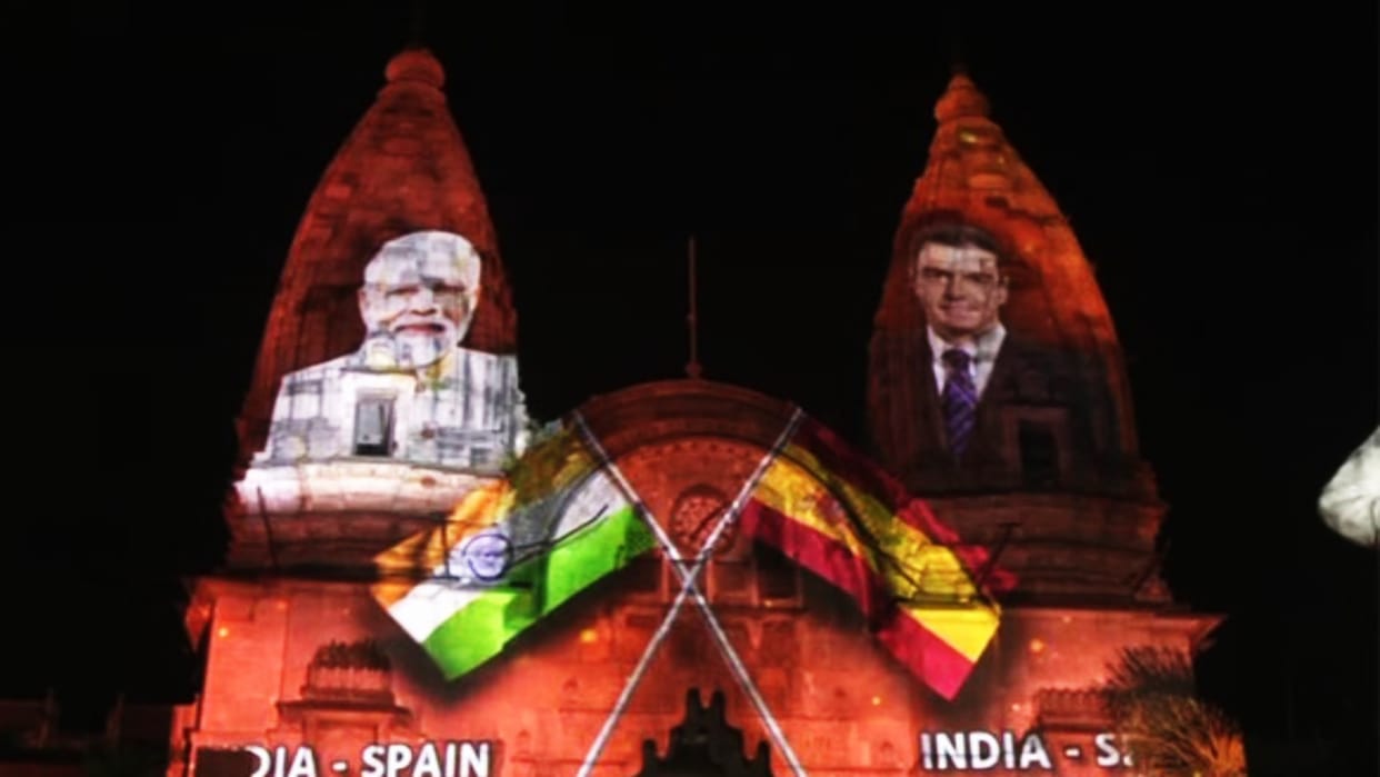 Gujarat Vadodara pm modi meets spanish counterpart launches military aircraft assembly