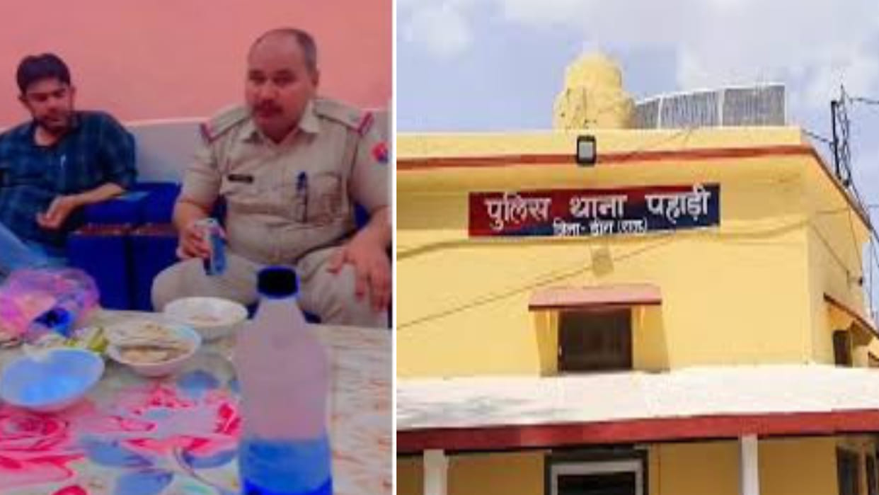Bharatpur News: ASI line attached to reached the event wearing uniform, ruckus over relations with cyber thugs