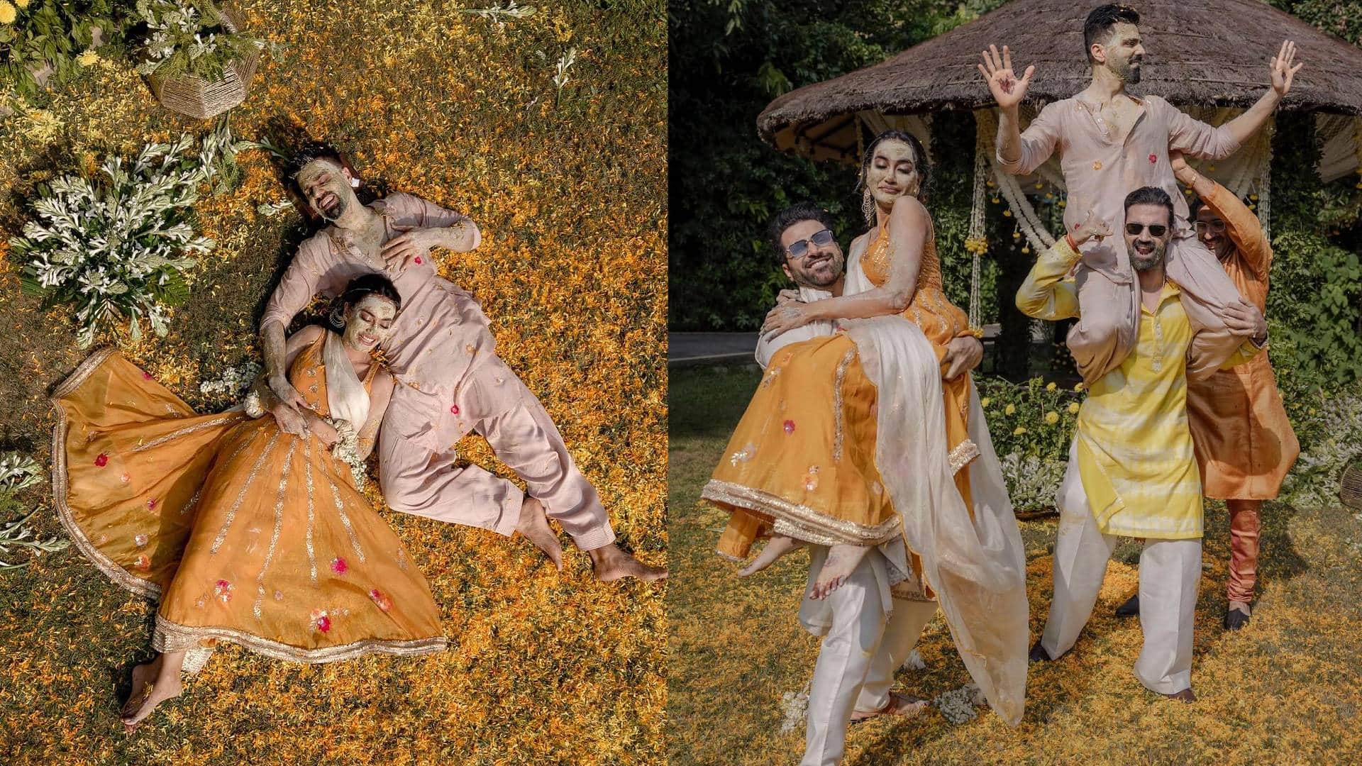 Surbhi Jyoti pre wedding actress Shares Haldi Ceremony pics with Groom To Be Sumit Suri goes viral on internet