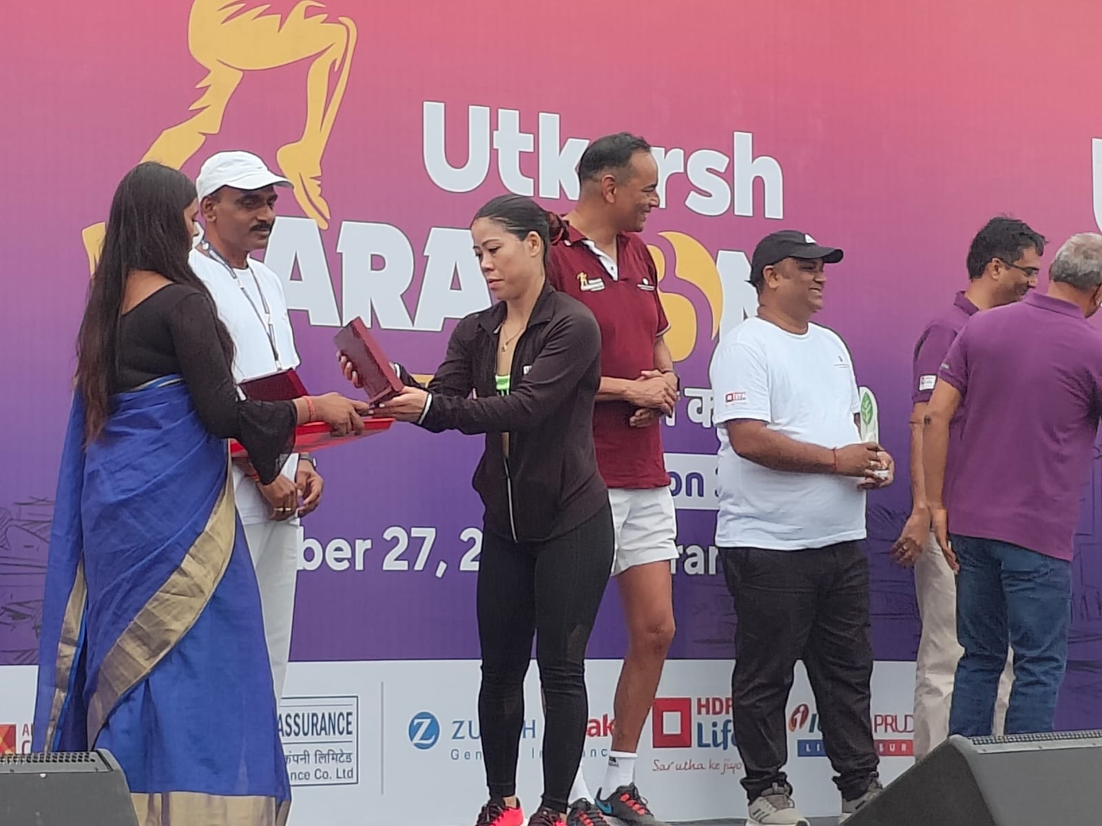 Mary Kom organised marathon rally of Utkarsh Marathon Season from Sampurnanand Sanskrit University