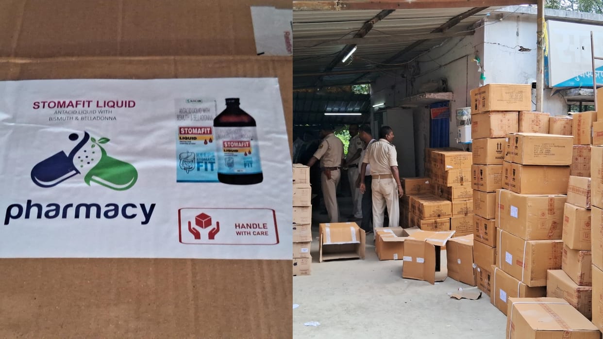 Bihar : Huge quantity of liquor seized along with medicines aristo in Muzaffarpur.
