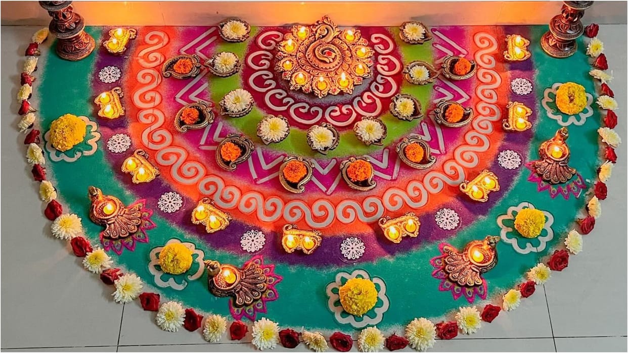 Dev Deepawali 2025 Beautiful and Easy Rangoli Designs to Try at Home dev deepawali me banaein ye asan rangoli