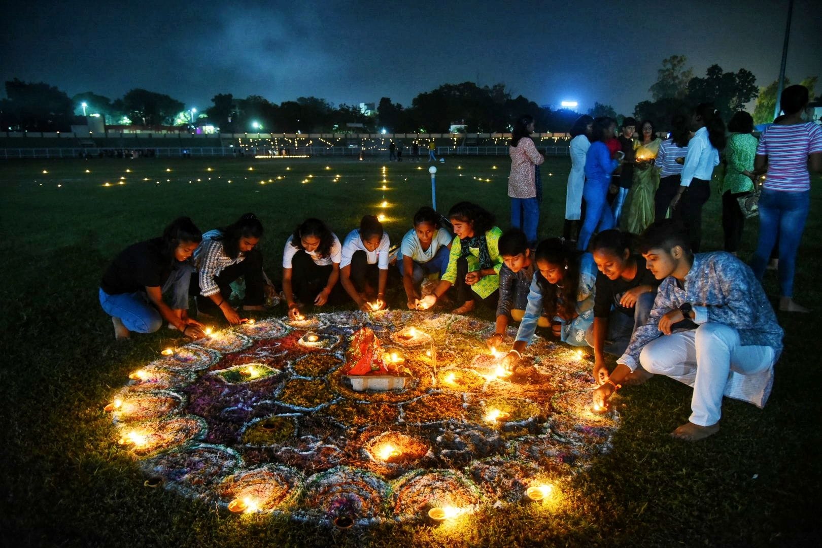 Diwali celebration in KD Singh Babu stadium.