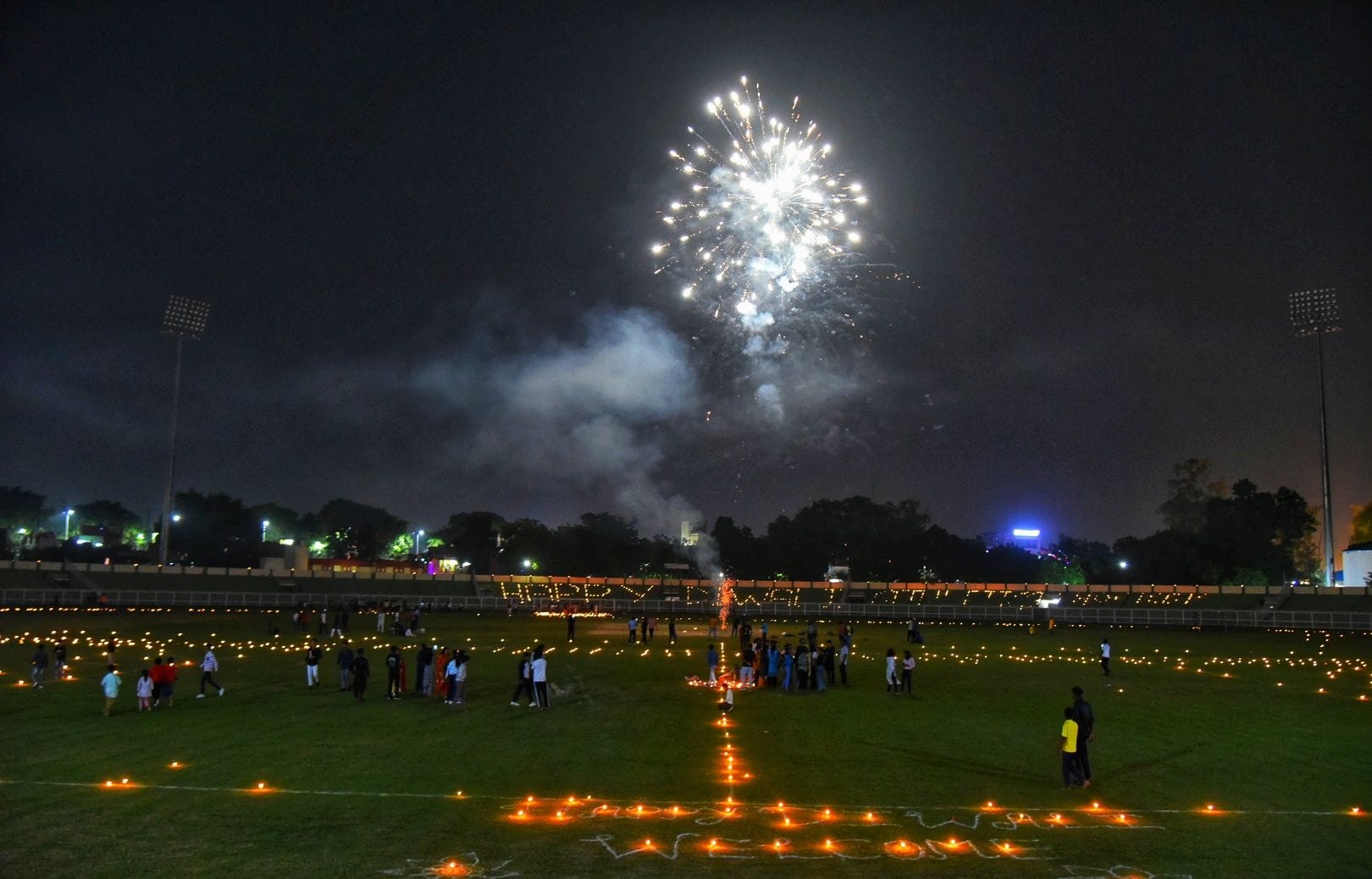 Diwali celebration in KD Singh Babu stadium.