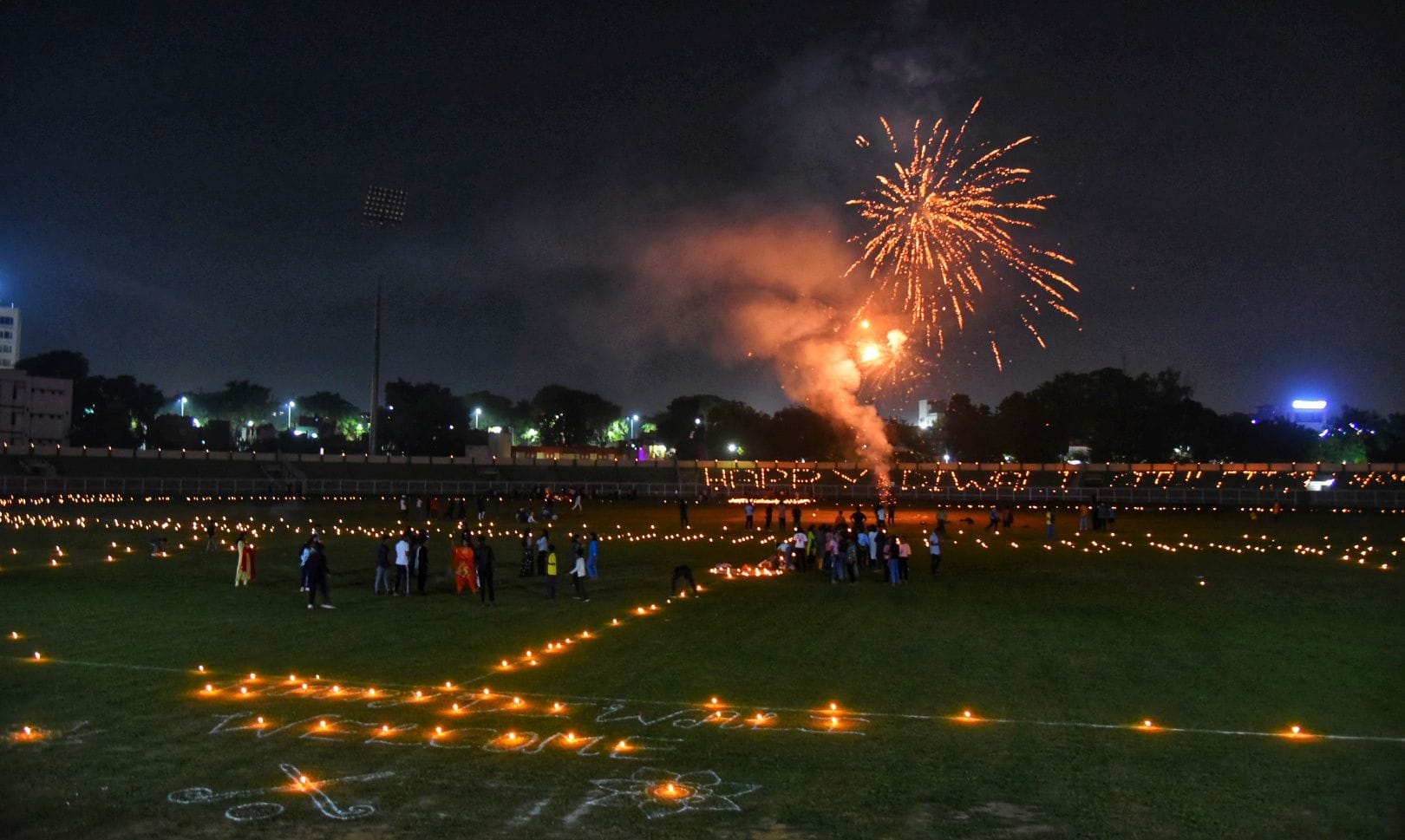 Diwali celebration in KD Singh Babu stadium.