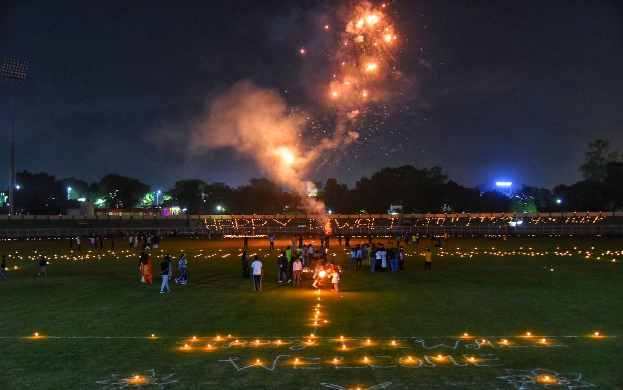 Diwali celebration in KD Singh Babu stadium.