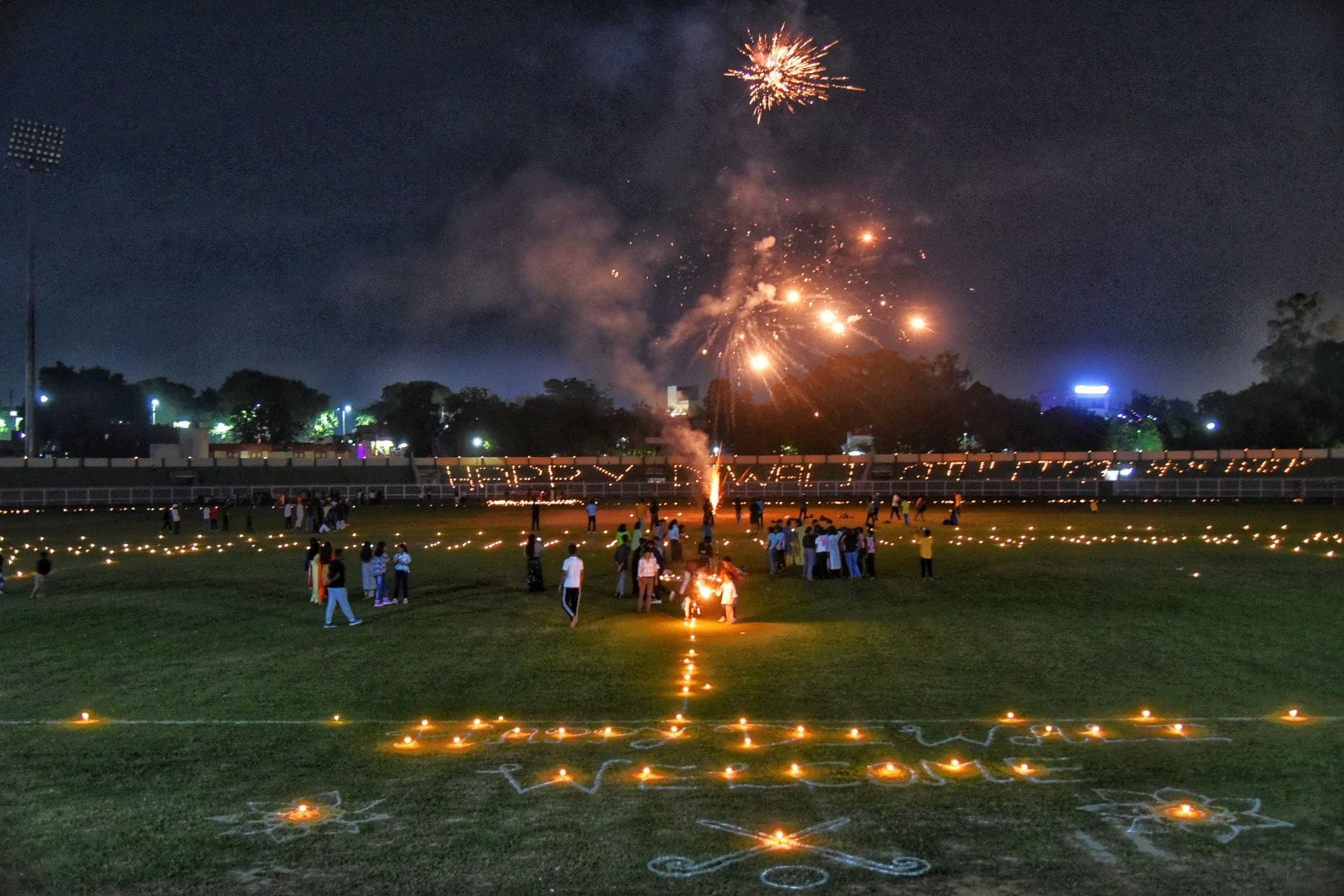 Diwali celebration in KD Singh Babu stadium.