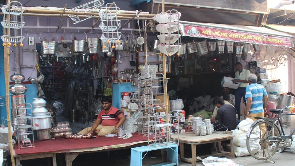 Market decorated on Dhanteras