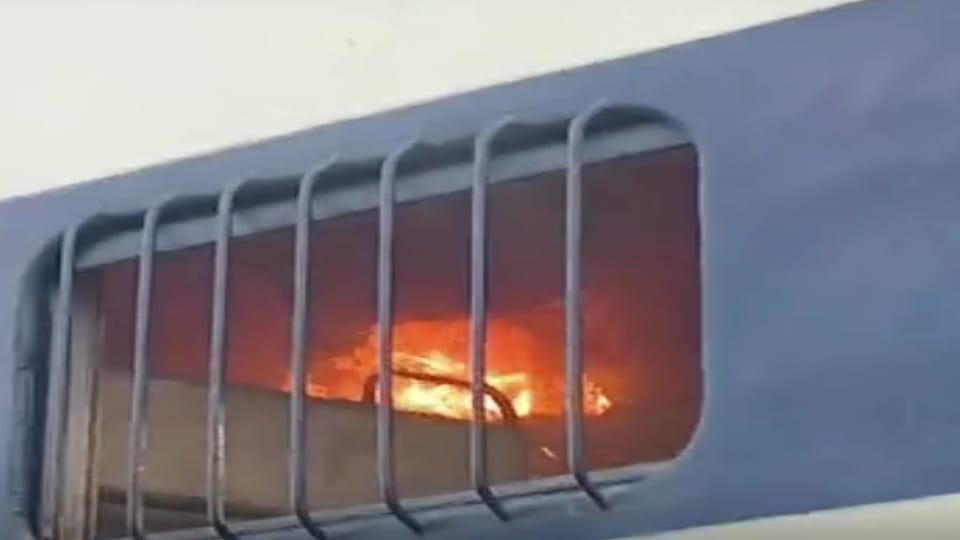Blast In passenger Train several explosions in a moving train a stampede broke out as soon as chain was pulled