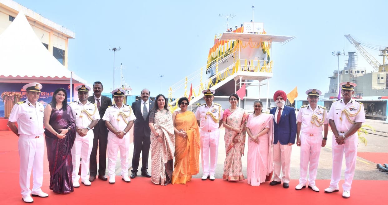 Goa Shipyard Limited launches indigenous fast patrol vessels Adamya and Akshar