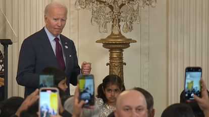 us diwali celebration in white house preisdent joe biden said i am proud of that lauds kamala harris