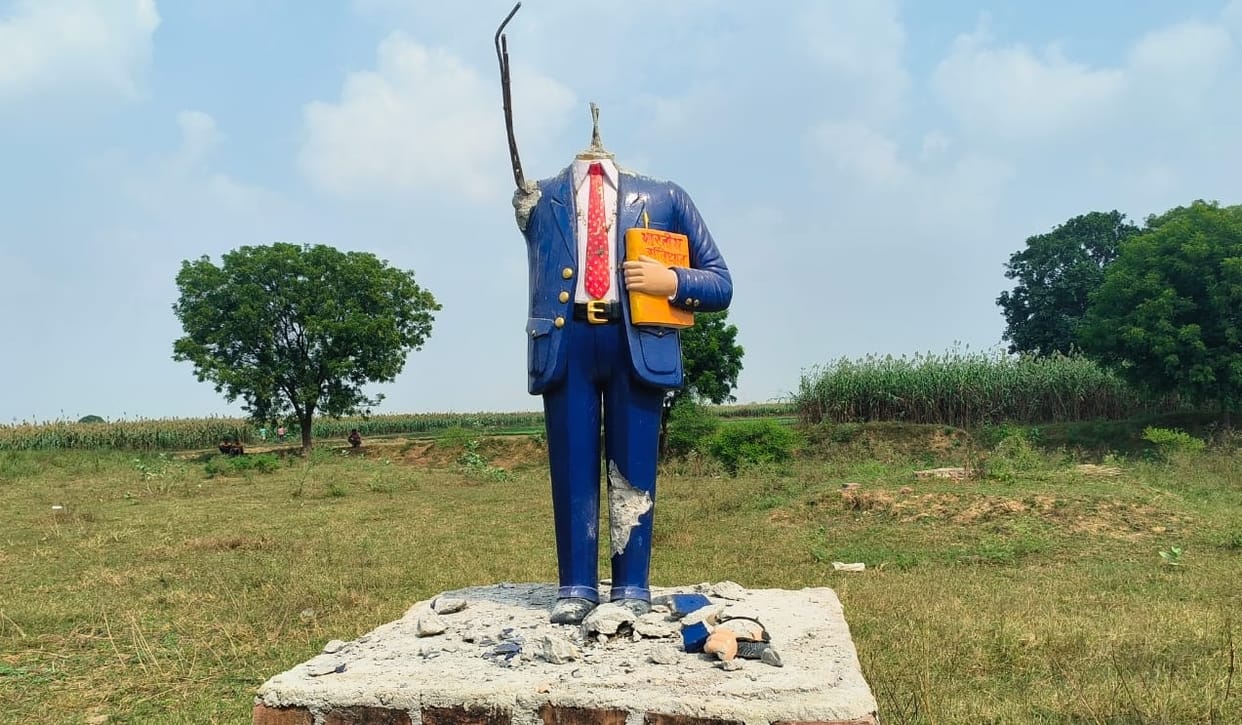 Anarchists broke Ambedkar statue in Kanpur uproar ADCP arrived with force assured action