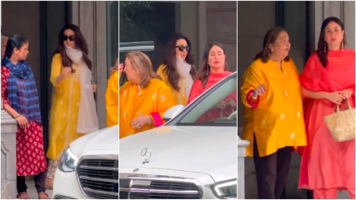 Kareena Kapoor and karisma kapoor spotted at father randhir kapoor home for dhanteras celebration