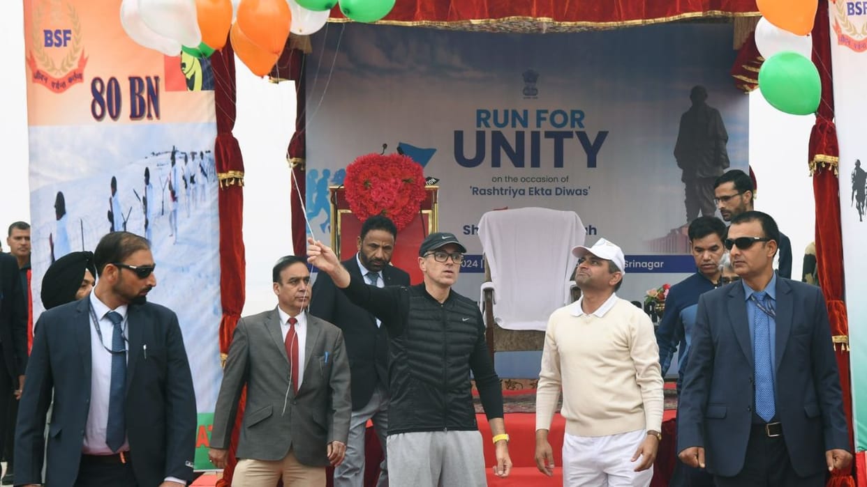 Jammu Kashmir: Chief Minister Omar Abdullah launches 'Run for Unity' in Srinagar, see photos