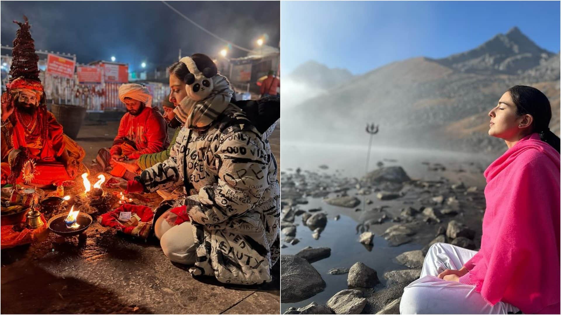Sara Ali Khan Visits baba Kedarnath on Dhanteras take blessings of bholenath ahead of diwali shares photos