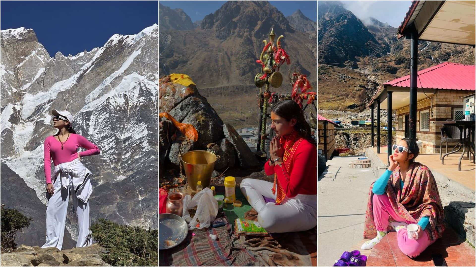 Sara Ali Khan Visits baba Kedarnath on Dhanteras take blessings of bholenath ahead of diwali shares photos