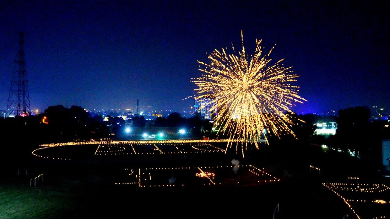 players celebrated diwali in Sports Stadium with candles and diyas in bareilly