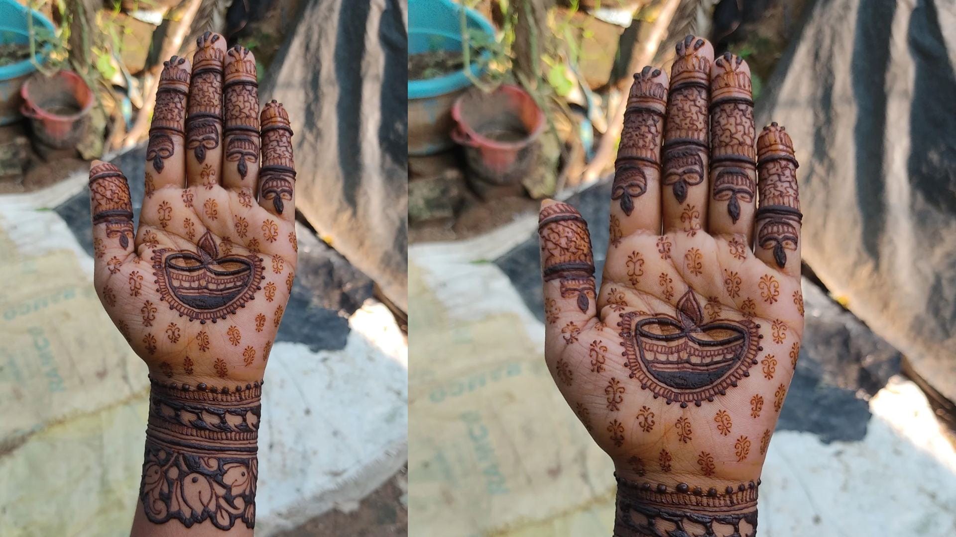 Diwali 2024 latest mehndi design front and back hand image