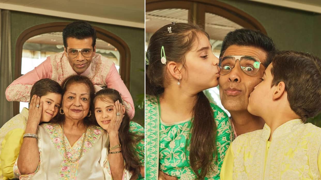 Diwali 2024 celebrated by Karan Johar in unic ways Drops Photos With Mother Kids Yash Roohi goes viral