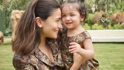 Baby Raha Kapoor is camera friendly give cute poses with her parents in golden clothes tuning