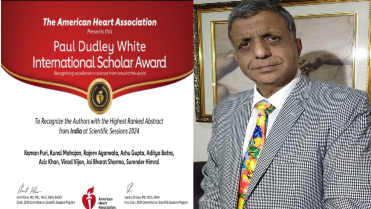 Meerut senior cardiologist Dr. Rajeev Aggarwal received the International Scholar Award